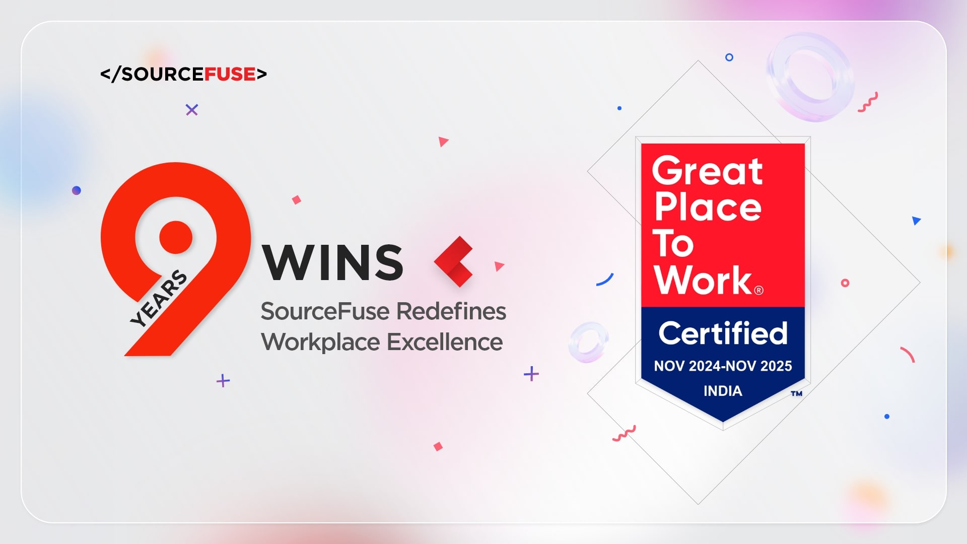 SourceFuse Achieves Prestigious Great Place to Work®